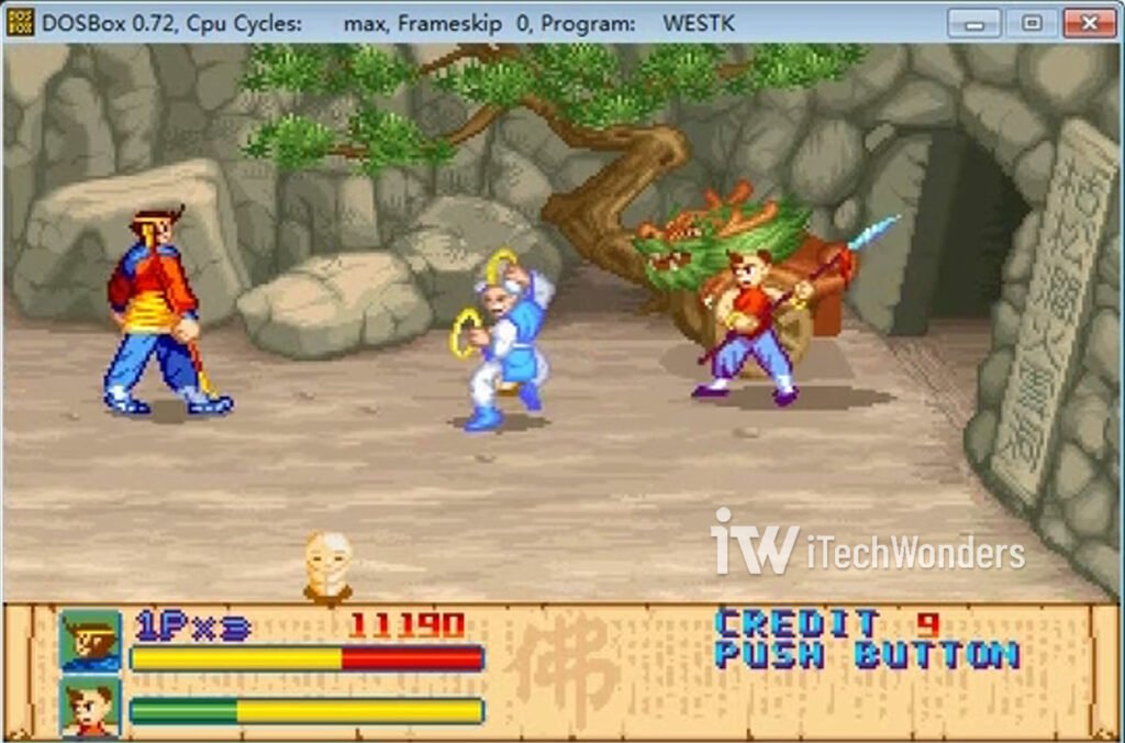 Screenshot of Xi You Ji DOS 1994 game running on DOSBox 0.72