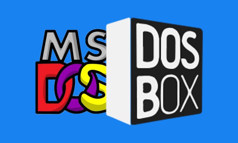 Illustration of DOSBox emulating a classic MS-DOS interface on a modern PC