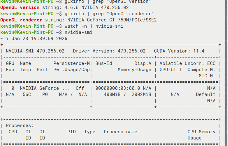 NVIDIA GeForce GT 750M Kepler GPU running on Linux Mint 22 and/or Ubuntu 24.04 with proprietary driver 470.